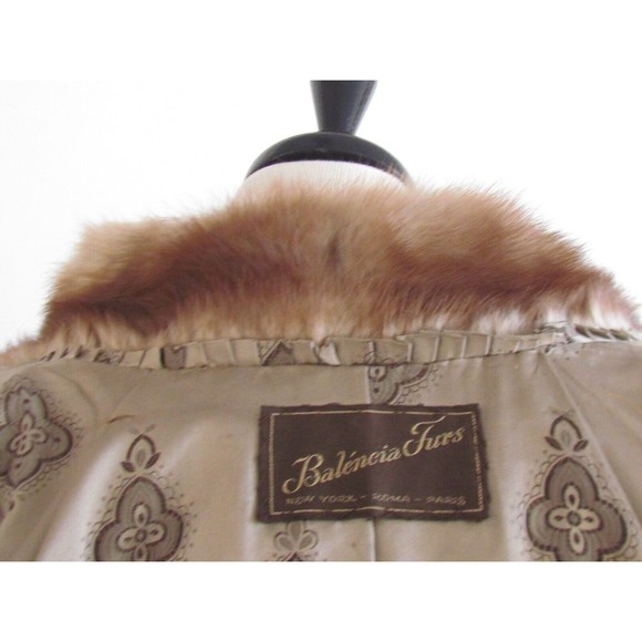 Designer Balencia Honey Blonde Soft Pelt's Long Length Mink Coat Large - Picture 6 of 16